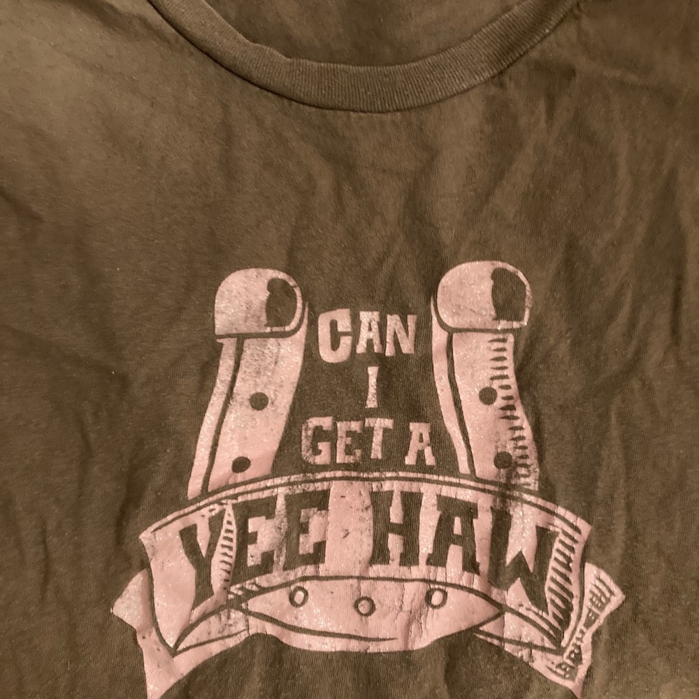 Woman’s “can I get a yee-haw” XL Tshirt